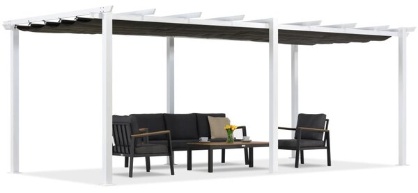 Barbados terasz pergola 3x6 m Garden Point fehér-antracit
