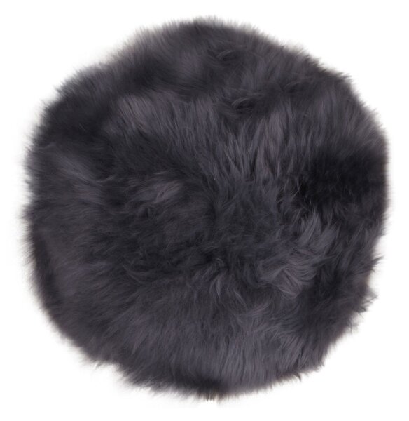 Lambskin báránybőr ülőpárna, Szürke, Ø35 cm