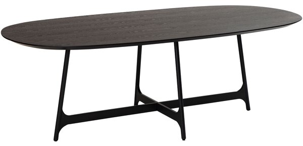 Fekete fa étkezőasztal DAN-FORM Ooid 220 x 110 cm
