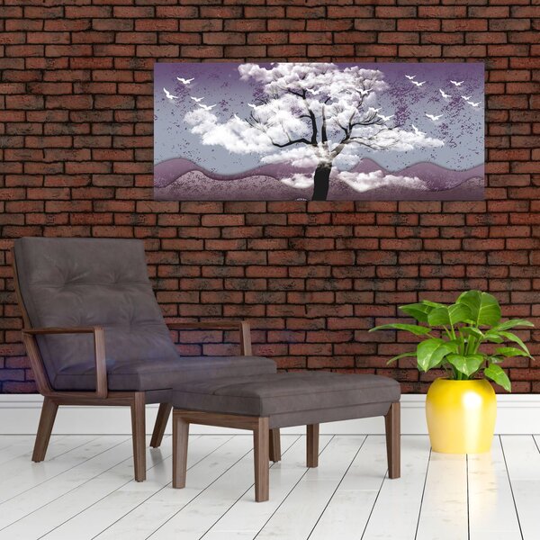 Kép - Fa a felhőkben (120x50 cm)