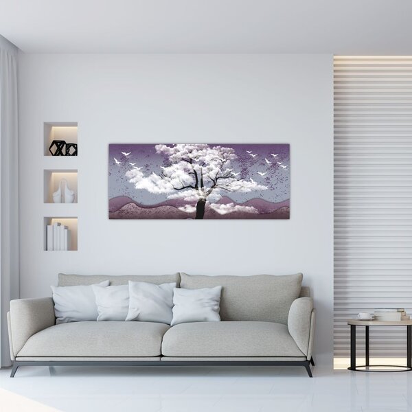 Kép - Fa a felhőkben (120x50 cm)