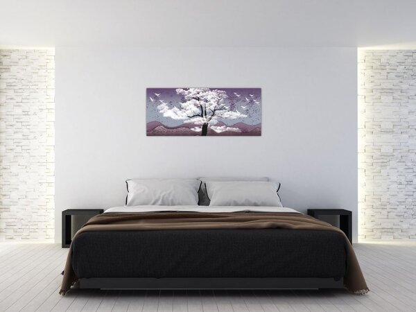 Kép - Fa a felhőkben (120x50 cm)