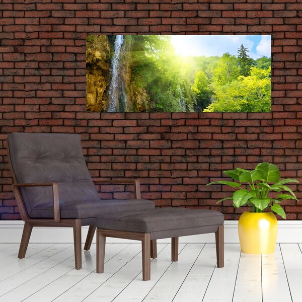 Kép - vízesések az erdőben (120x50 cm)