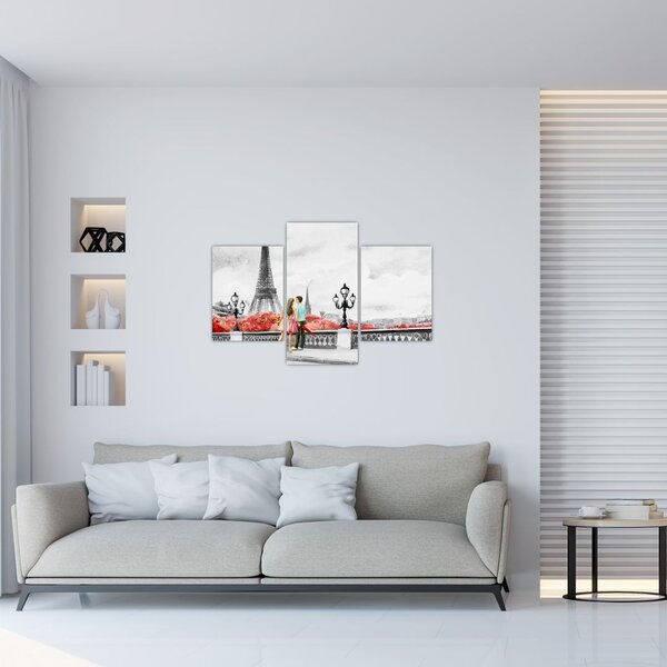 Kép - szerelmesek Párizsban (90x60 cm)