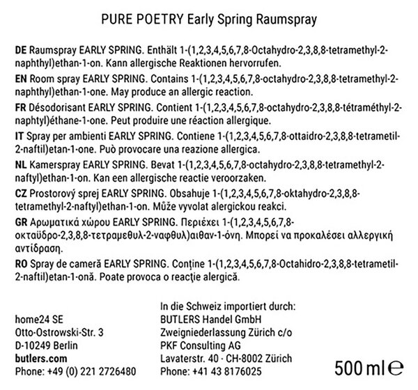 PURE POETRY szobaillatosító spray EARLY SPRING 500 ml