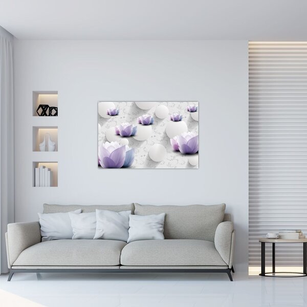 Kép virággal (90x60 cm)