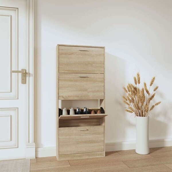 4 Fiókos Tölgyfa Cipősszekrény - 150 cm