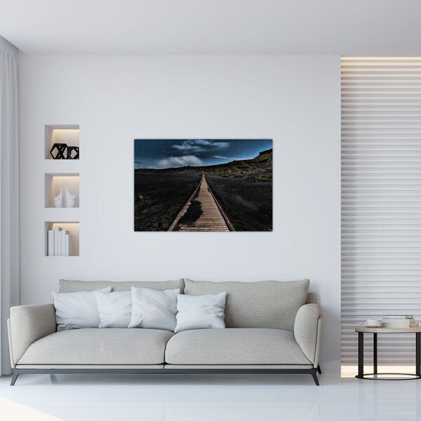 Egy kép a fa útról alkonyatkor (90x60 cm)