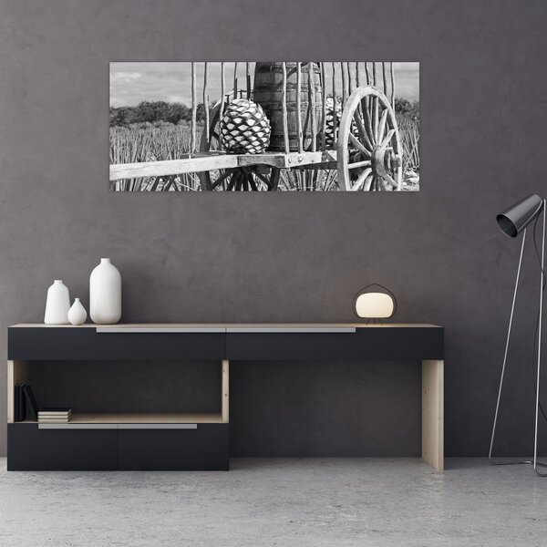 Kép - Utánfutó, fekete-fehér (120x50 cm)
