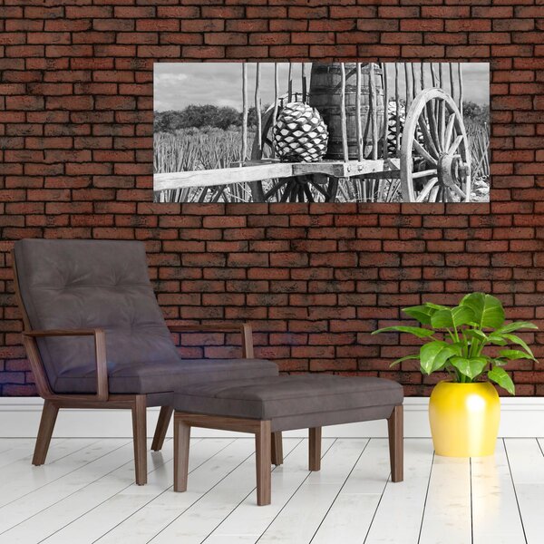 Kép - Utánfutó, fekete-fehér (120x50 cm)