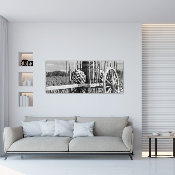 Kép - Utánfutó, fekete-fehér (120x50 cm)