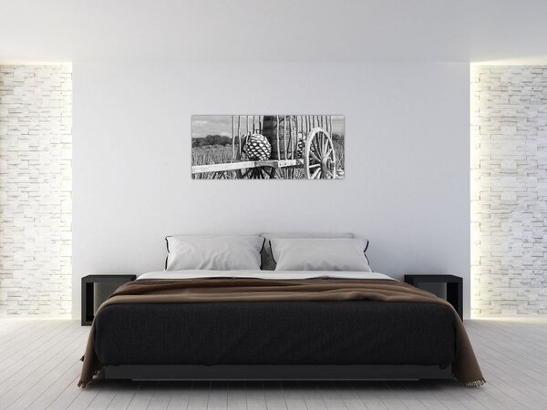 Kép - Utánfutó, fekete-fehér (120x50 cm)