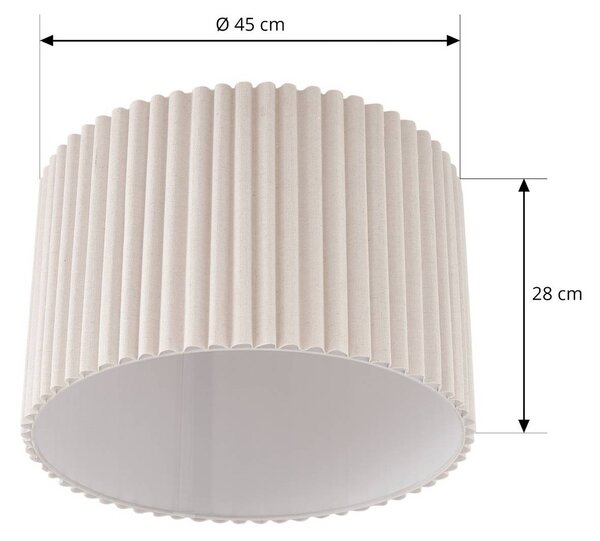 Lindby mennyezeti világítás Libbie, Ø 45 cm, vászon, krém színű, dimmelhető, Krém / borostyánsárga, Nappali / Étkező, Textil / szövet / selyem, Skandináv