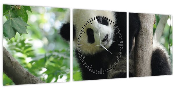 Kép - Panda a fán (órával) (90x30 cm)