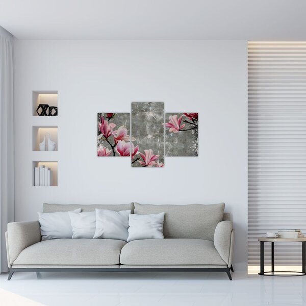 Kép virággal (90x60 cm)