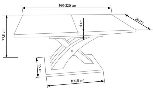 Étkezőasztal Shenna 2 (szürke + fehér) (6-8 fő részére)