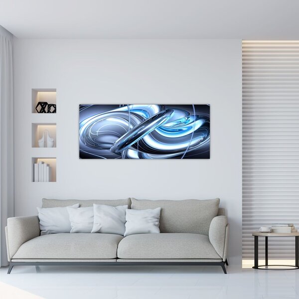 Kék absztrakció képe (120x50 cm)