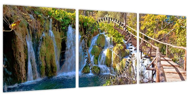 Kép - Bejárat a vízesésekhez (órával) (90x30 cm)