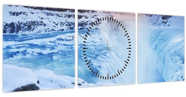 Kép - Hideg vízesések (órával) (90x30 cm)