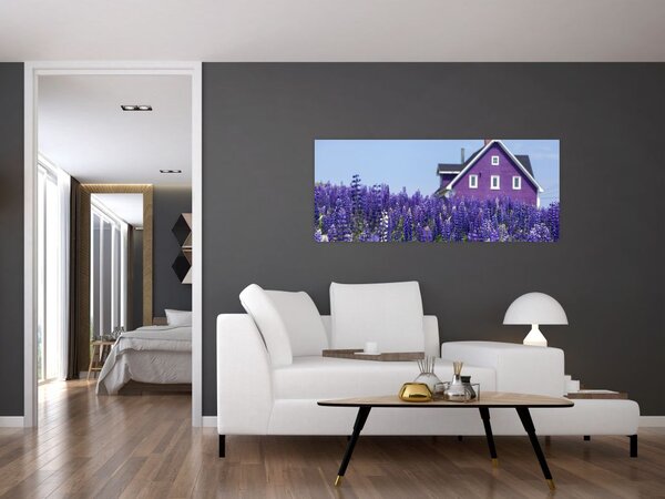 Levandula mező képe (120x50 cm)