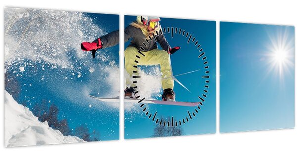 Kép - Snowboardos (órával) (90x30 cm)
