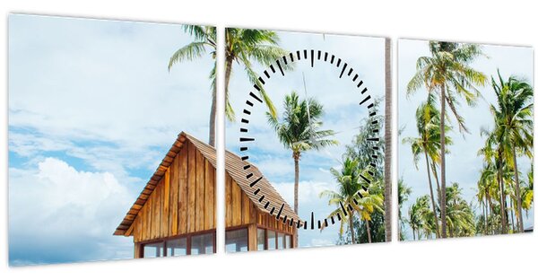 Kép - Tengerpart (órával) (90x30 cm)