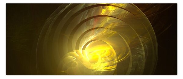 Sárga absztrakt spirál képe (120x50 cm)