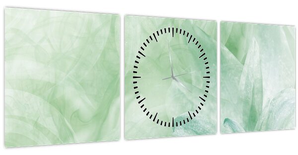 Kép - Zöld virág (órával) (90x30 cm)
