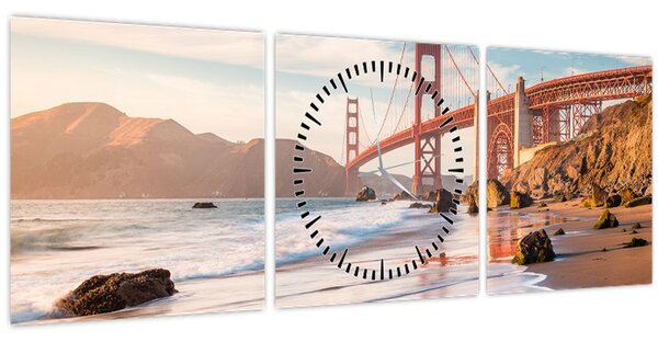 Kép - Golden Gate híd (órával) (90x30 cm)