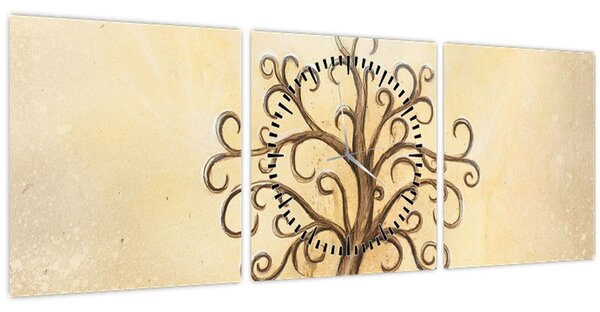 Kép - Életfa (órával) (90x30 cm)