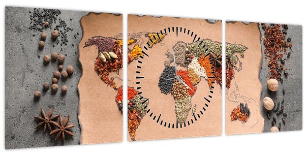 Kép - A világ fűszerei (órával) (90x30 cm)