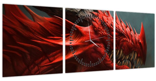 Kép - Sárkány (órával) (90x30 cm)