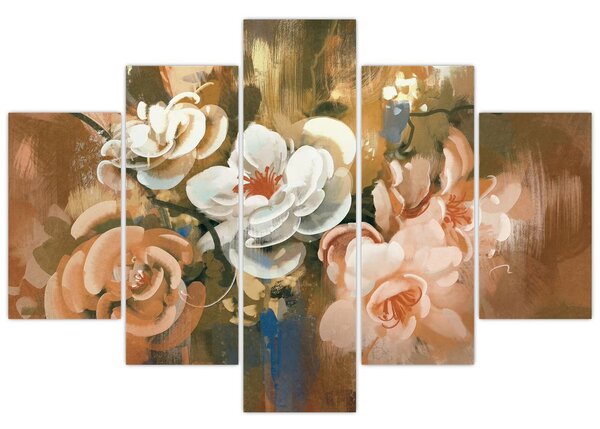 Kép - Festett csokor virág (150x105 cm)