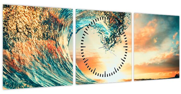 Kép - Hullám (órával) (90x30 cm)