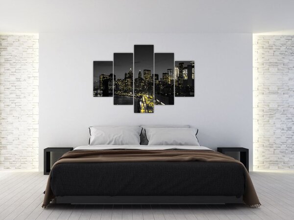 Egy éjszakai metropolisz képe (150x105 cm)