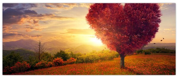 A szív alakú fa képe (120x50 cm)
