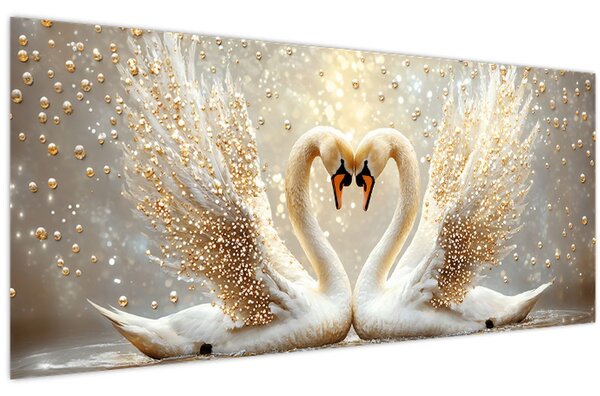 Kép - Arany hattyúk (120x50 cm)