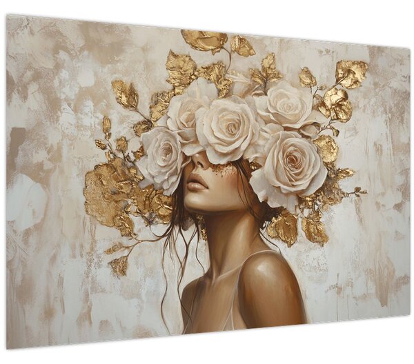 Kép - Lány rózsákkal (90x60 cm)