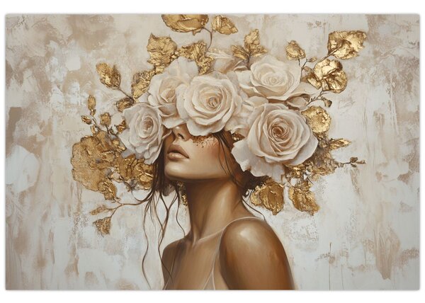 Kép - Lány rózsákkal (90x60 cm)