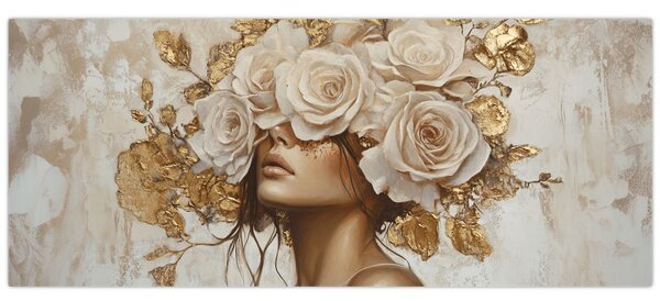 Kép - Lány rózsákkal (120x50 cm)