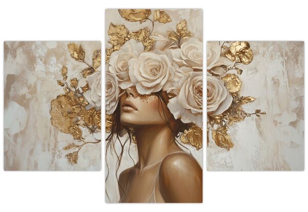 Kép - Lány rózsákkal (90x60 cm)