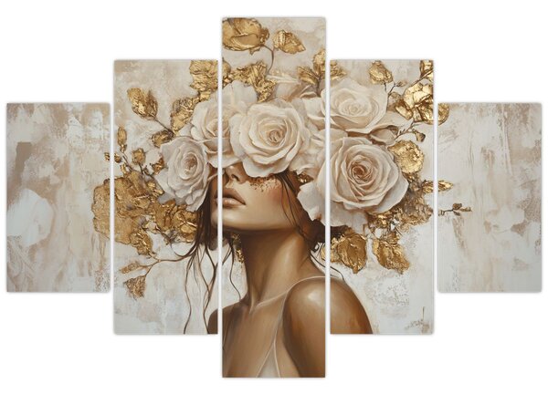 Kép - Lány rózsákkal (150x105 cm)