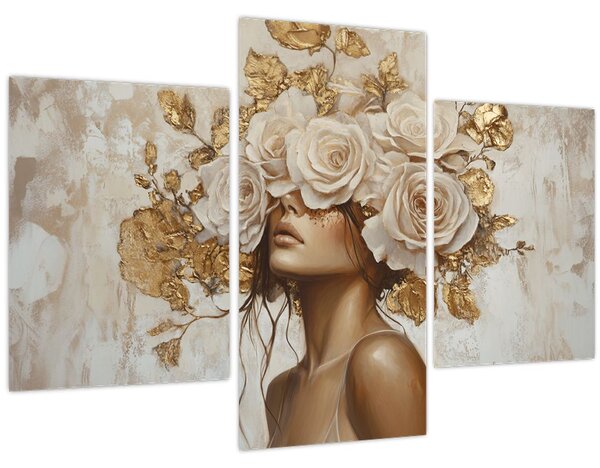 Kép - Lány rózsákkal (90x60 cm)