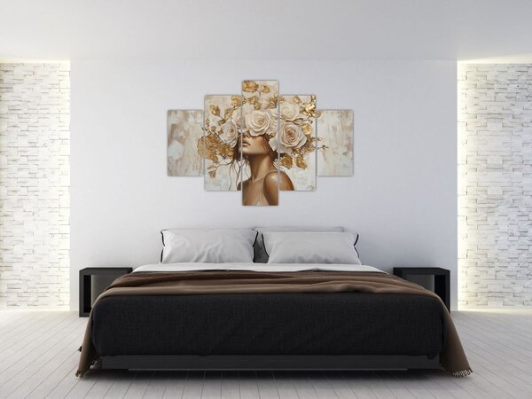 Kép - Lány rózsákkal (150x105 cm)