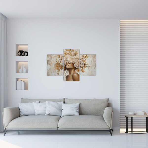 Kép - Lány rózsákkal (90x60 cm)