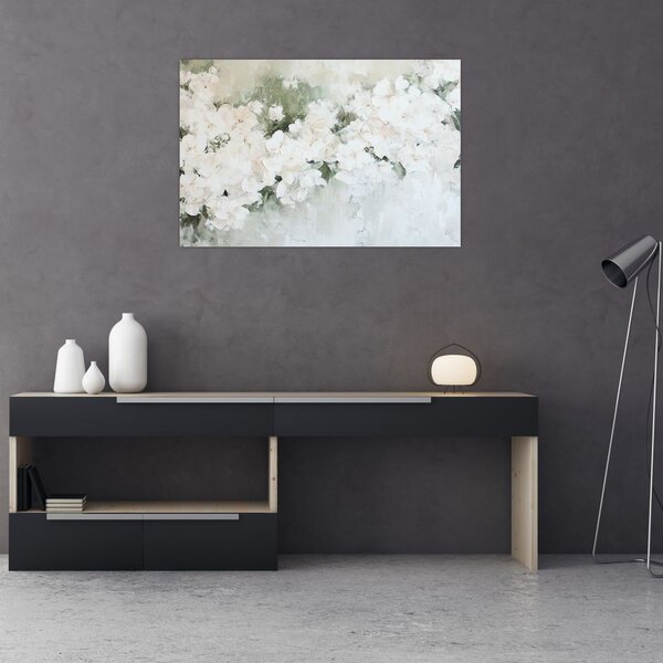 Kép - Fehér virág absztrakció (90x60 cm)