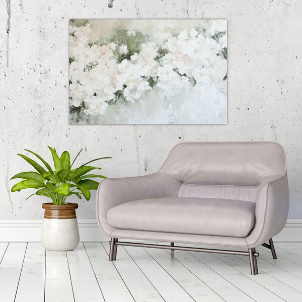 Kép - Fehér virág absztrakció (90x60 cm)