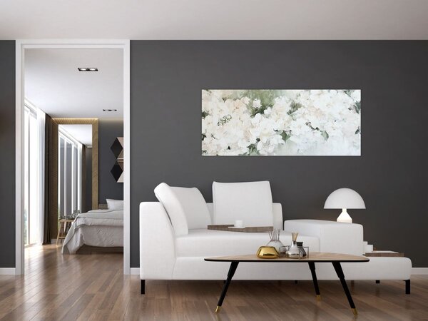 Kép - Fehér virág absztrakció (120x50 cm)