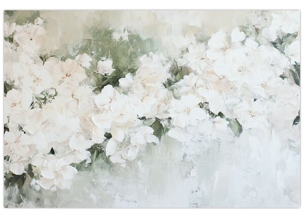 Kép - Fehér virág absztrakció (90x60 cm)