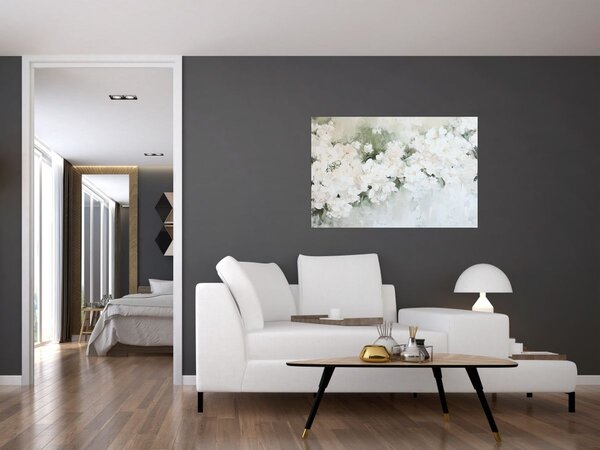 Kép - Fehér virág absztrakció (90x60 cm)